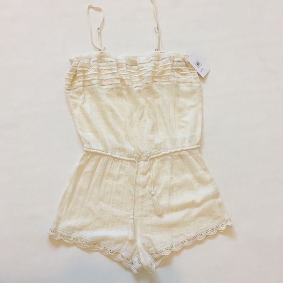 Rip Curl Pants - Rip curl white romper jumpsuit short size XL new